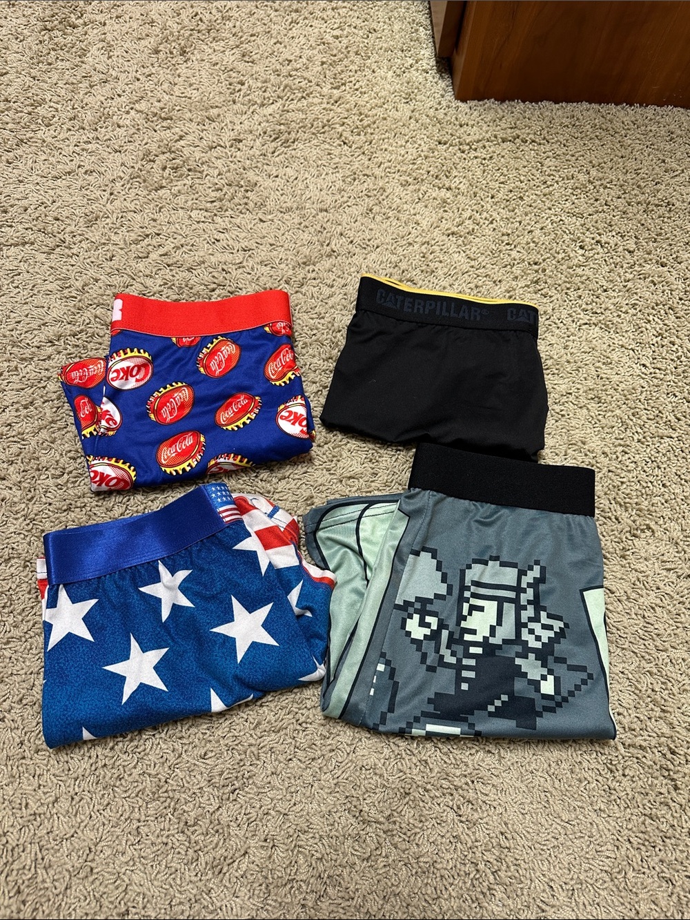 Caterpillar Black mens underwear  with Assorted Patterned Pairings